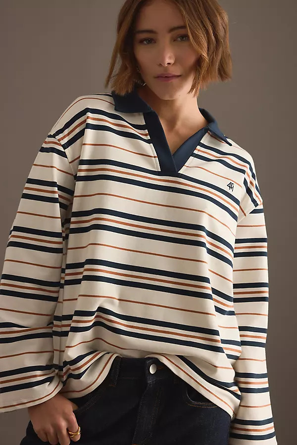 4th & Reckless Oversized Stripe Rugby Top | Anthropologie (UK)