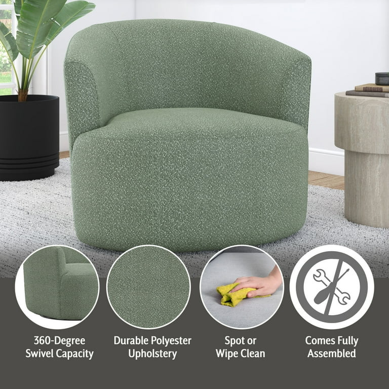 Mainstays Boucle Swivel Accent Chair, Olive | Walmart (US)