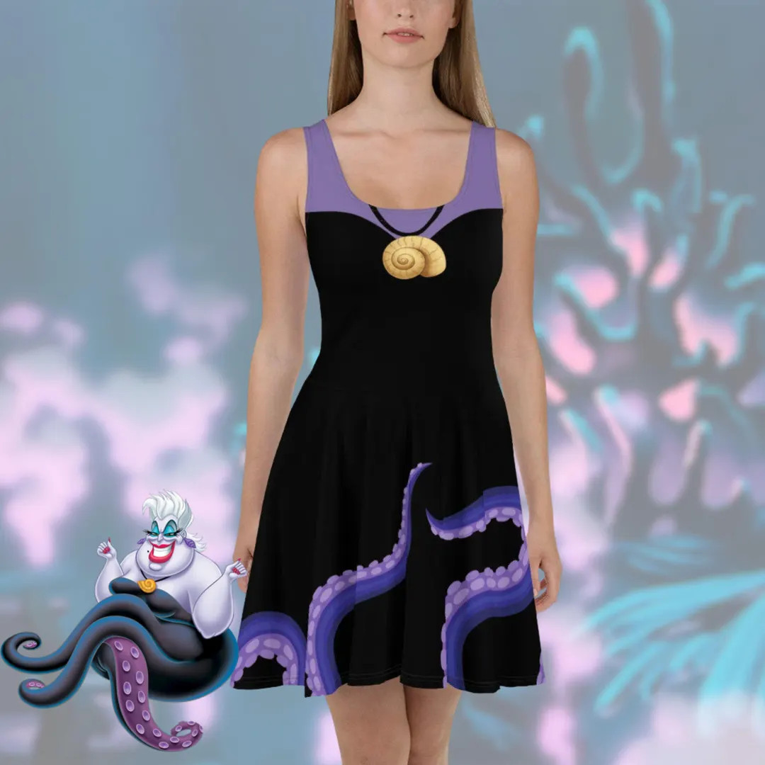 Ursula Disney Villian Dress Womens Disney Bounding Costume Halloween Cosplay Adult Sea Witch Arie... | Etsy (US)