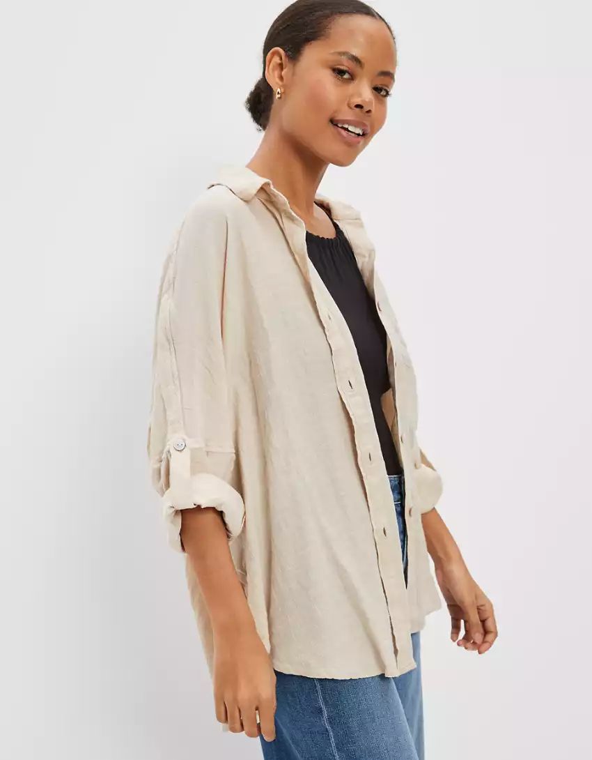 AE Go Big Oversized Shirt | American Eagle Outfitters (US & CA)