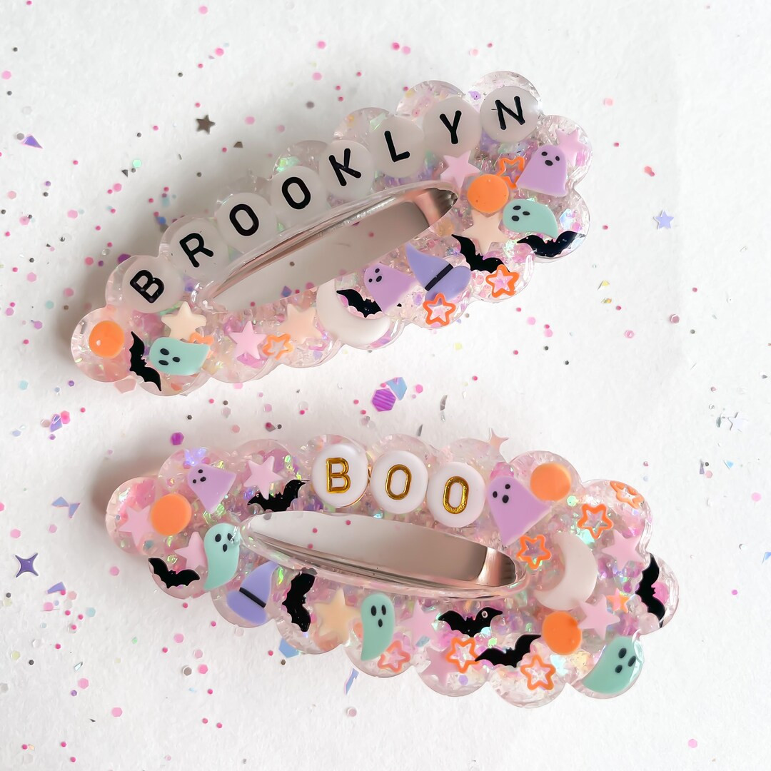 Haunted House Glitter Hair Clip | Custom Name or Phrase| Single Hair Barrette - Etsy | Etsy (US)