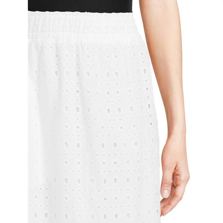 Time and Tru Women's Cotton Eyelet Midi Skirt, Sizes XS-XXXL | Walmart (US)