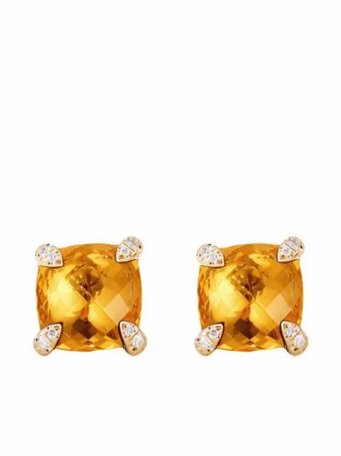 18kt yellow gold Chatelaine diamond citrine stud earrings | Farfetch (AU)