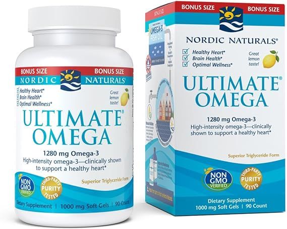 Amazon.com: Nordic Naturals Ultimate Omega, Lemon Flavor - 90 Soft Gels - 1280 mg Omega-3 - High-... | Amazon (US)