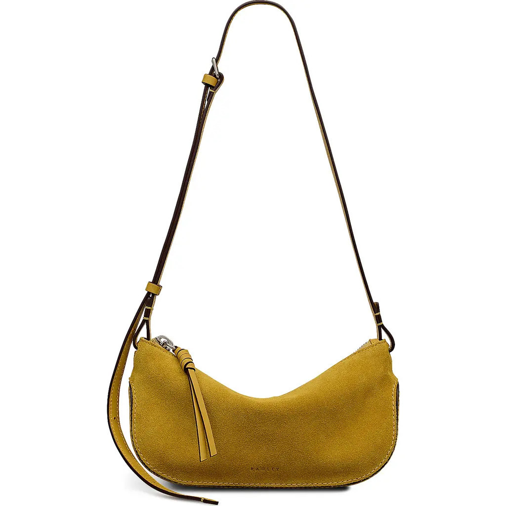 Radley The Iris - Suede Small Ziptop Crossbody Bag in Ochre at Nordstrom | Nordstrom