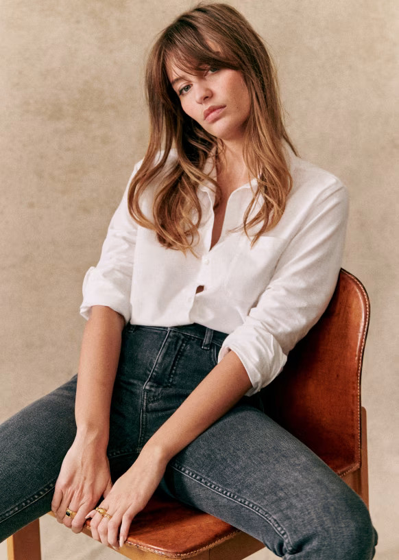 Tomboy Shirt - White - Organic Cotton - Sézane | Sezane Paris - US
