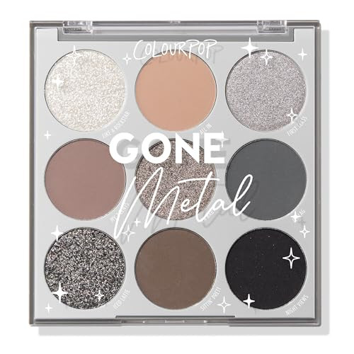 ColourPop Eyeshadow Palette - Eye Makeup Palette with Matte, Metallic, Matte Sparkle & Glitter Finishes - High-Pigment Eye Makeup with a Long-Wearing Formula - Gone Metal (0.3 oz) | Amazon (US)