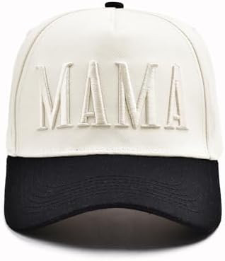 Women’s Mama Trucker Hat Trendy, Embroidered Adjustable Mom Baseball Cap, Two-Tone Ponytail Hat... | Amazon (US)