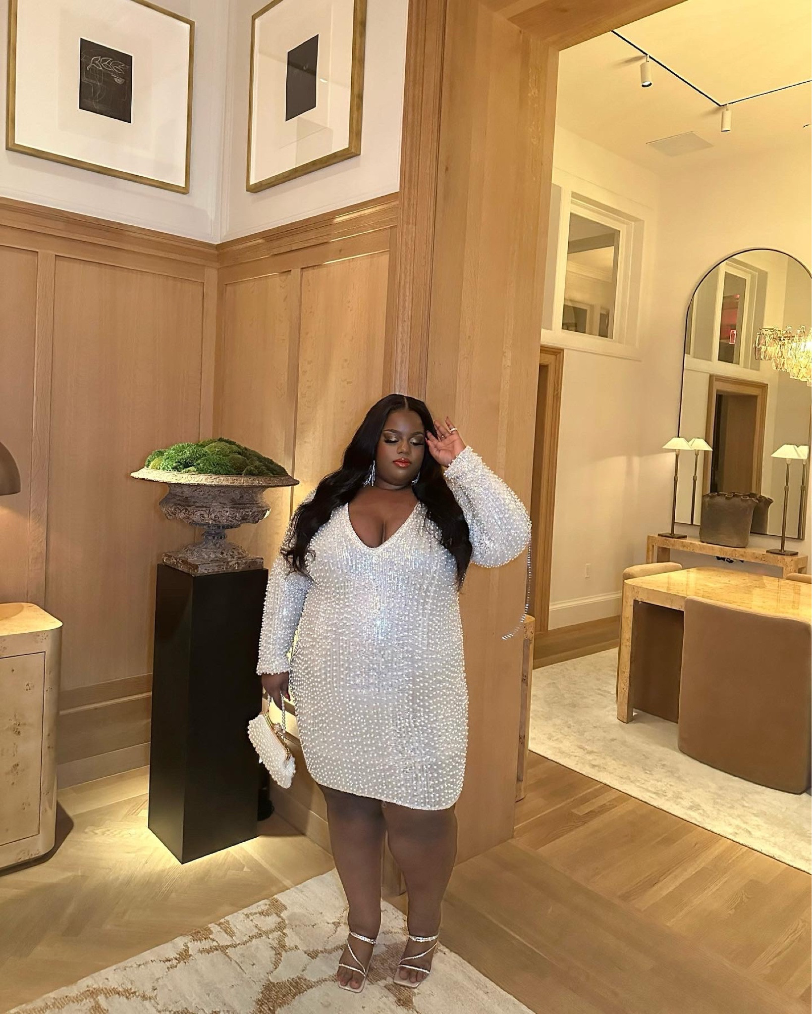 Dress is from Fashion Nova called “for tonight’s special pearl mini dress” in a size 3X

#LTKfindsunder100 #LTKplussize #LTKSeasonal