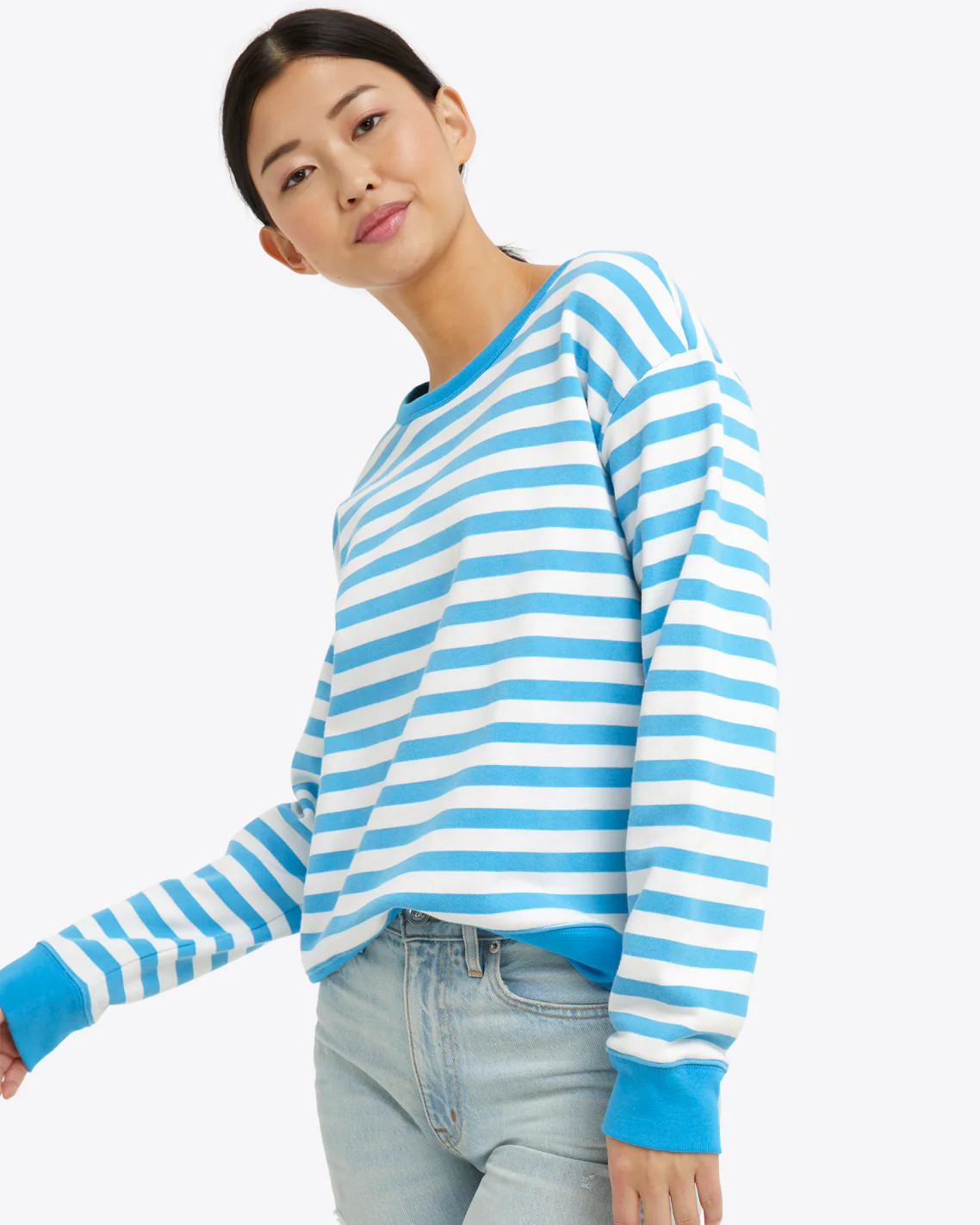 Kelsea Sweatshirt in Awning Stripe | Draper James (US)