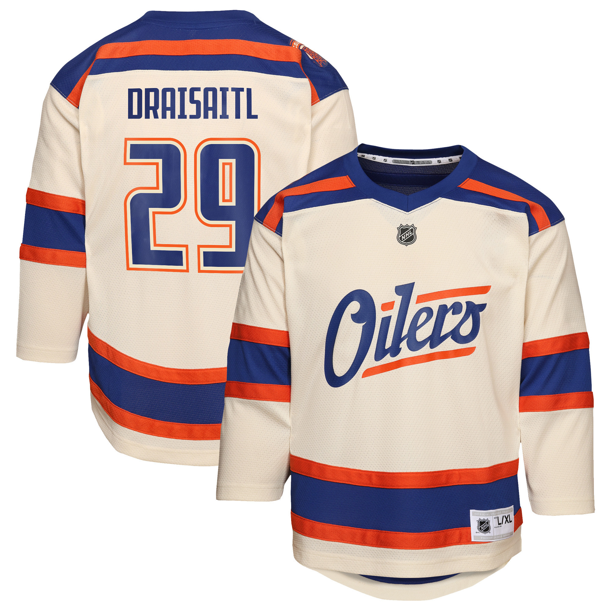 Youth Leon Draisaitl Light Beige Edmonton Oilers Alternate Replica Jersey | Fanatics
