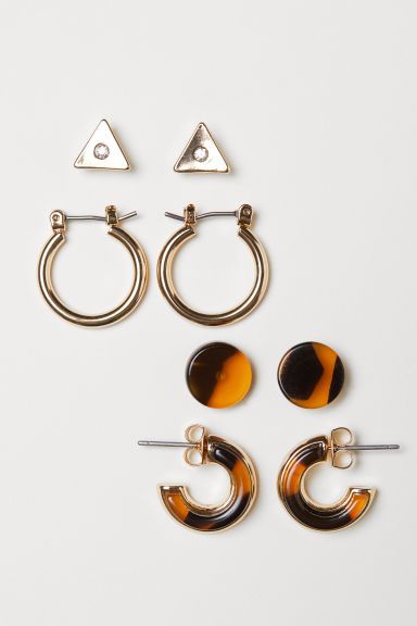 H & M - 4 Pairs Earrings - Gold | H&M (US)