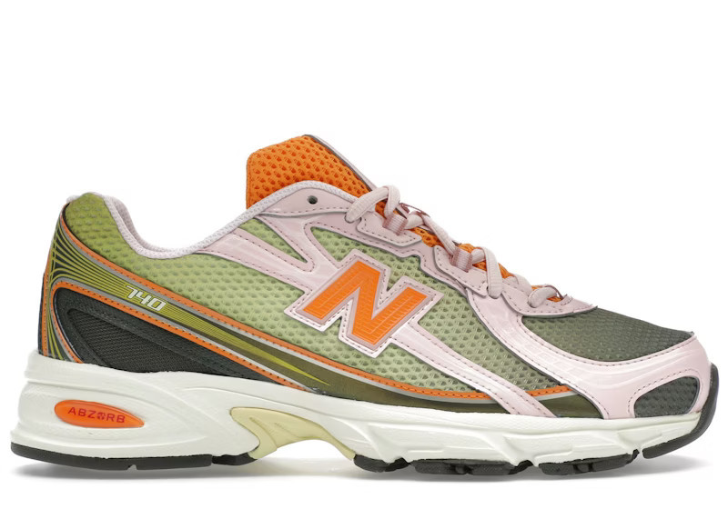 Men's New Balance 740 Concepts Saignée Sneakers in Icy Pink/Forest Night/Flame Orange | StockX