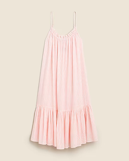 Ruffle beach dress in stripe airy gauze | J. Crew US
