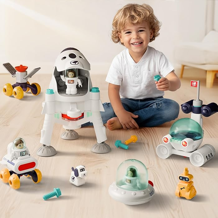 iPlay, iLearn Kids Space Toys, Spaceship Adventure Planet Playset W/ 2 Astronaut Rocket Shuttle, ... | Amazon (US)