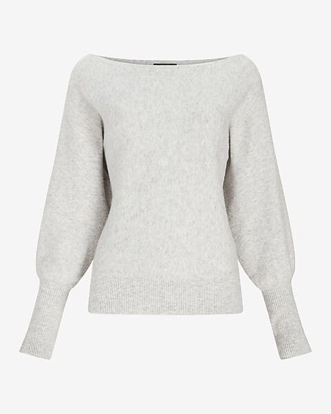 Off The Shoulder Balloon Sleeve Sweater | Express