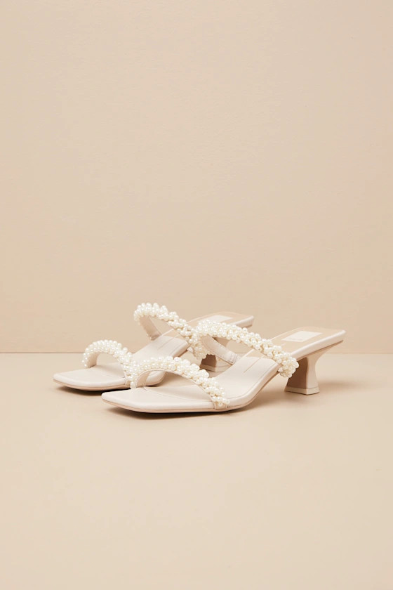 Boni Vanilla Pearl High Heel Slide Sandals | Lulus