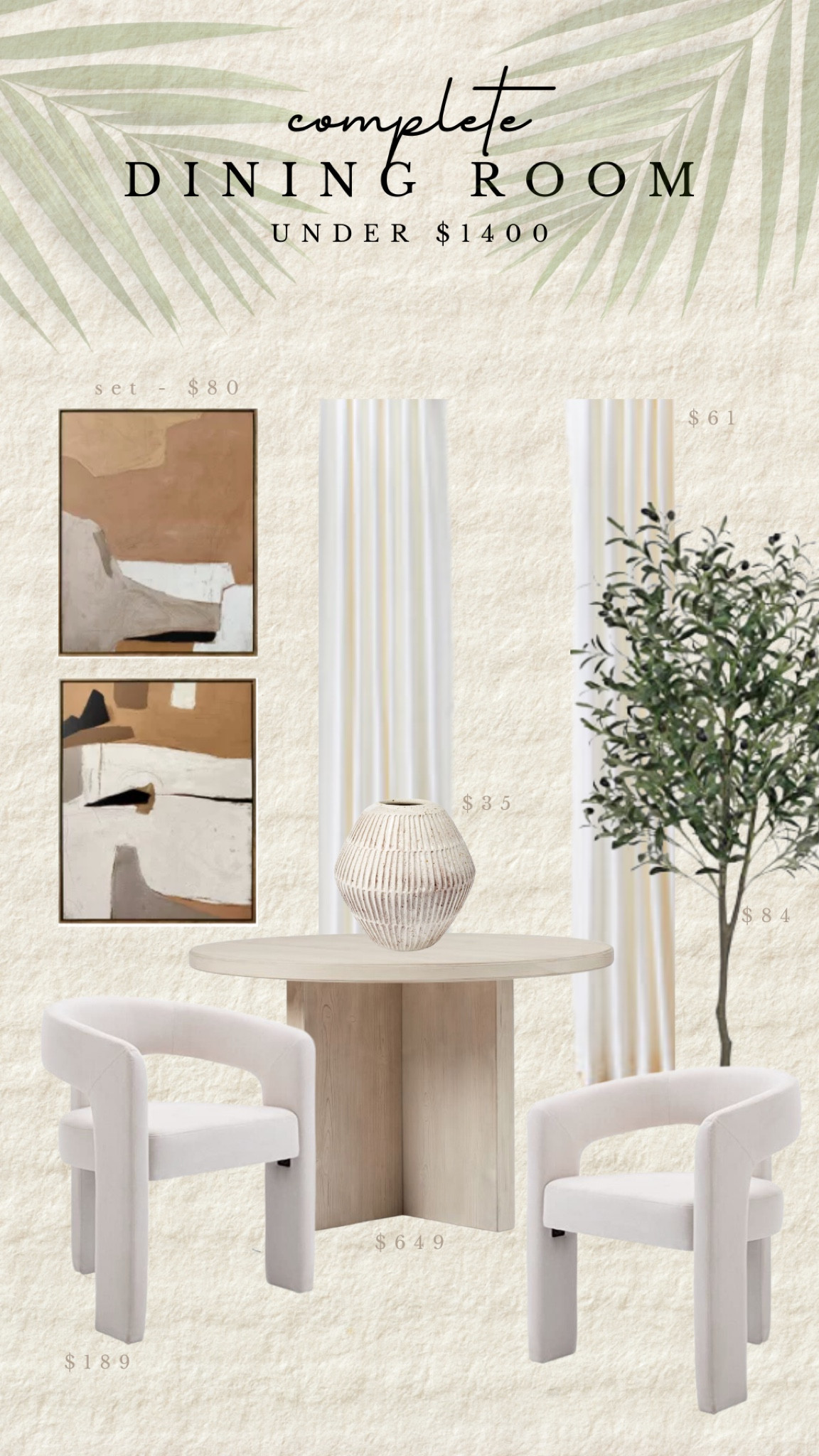 Loving this airy, neutral dining room for under $1400! I have these curtains in rice white, and they’re my absolute favorite thing. The Amazon product photos do NOT do it justice, just take a look at any picture of my living or dining room and you’ll see what they actually look like 🫶🏼

#LTKhome #LTKFind