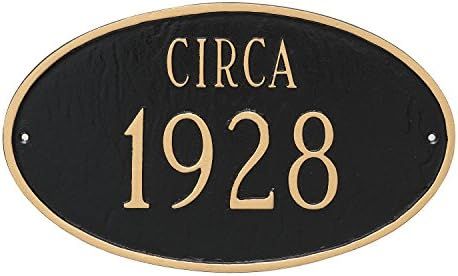 Montague Metal Historical Oval Address Sign Plaque, 8.5" x 13.75", Black/White | Amazon (US)