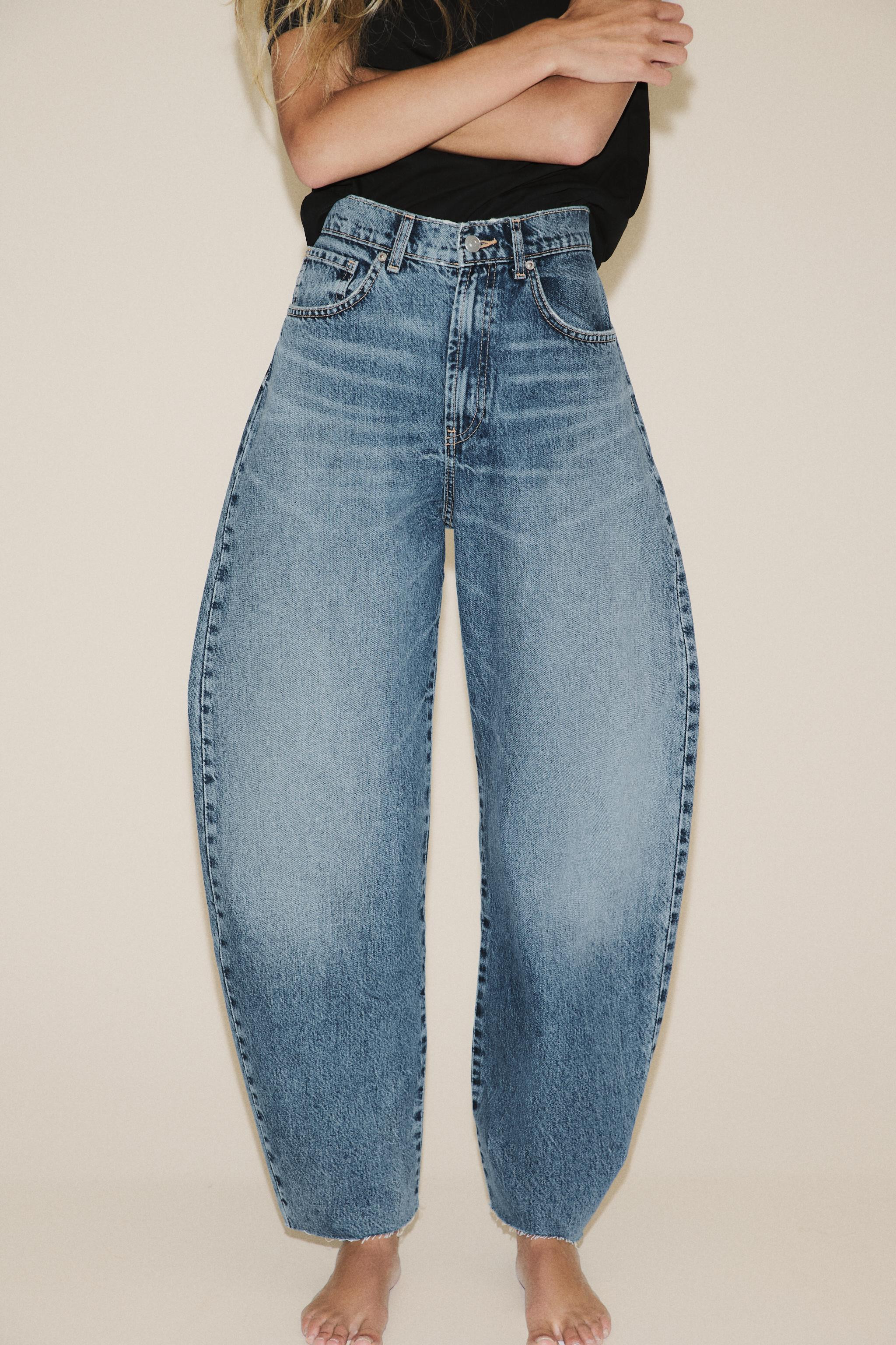 JEANS BARREL TRF MIT HOHEM BUND | Zara DE