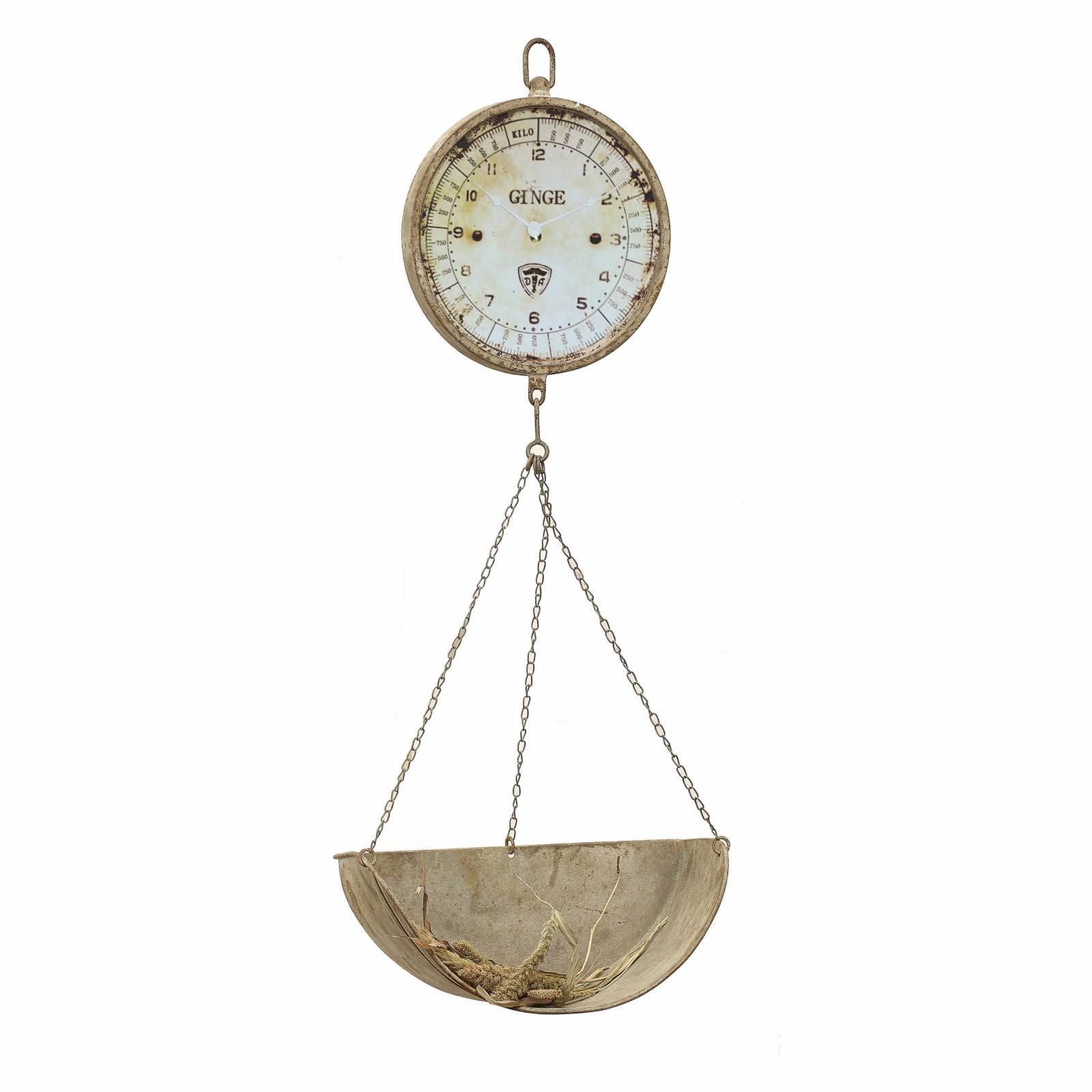 3R Studios 16.38 in. Reproduction of Hanging Produce Scale Wall Clock | Hayneedle