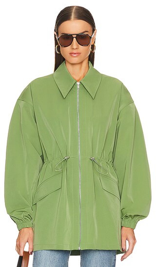 Tech Gabardine Zip Jacket in Army Green | Revolve Clothing (Global)