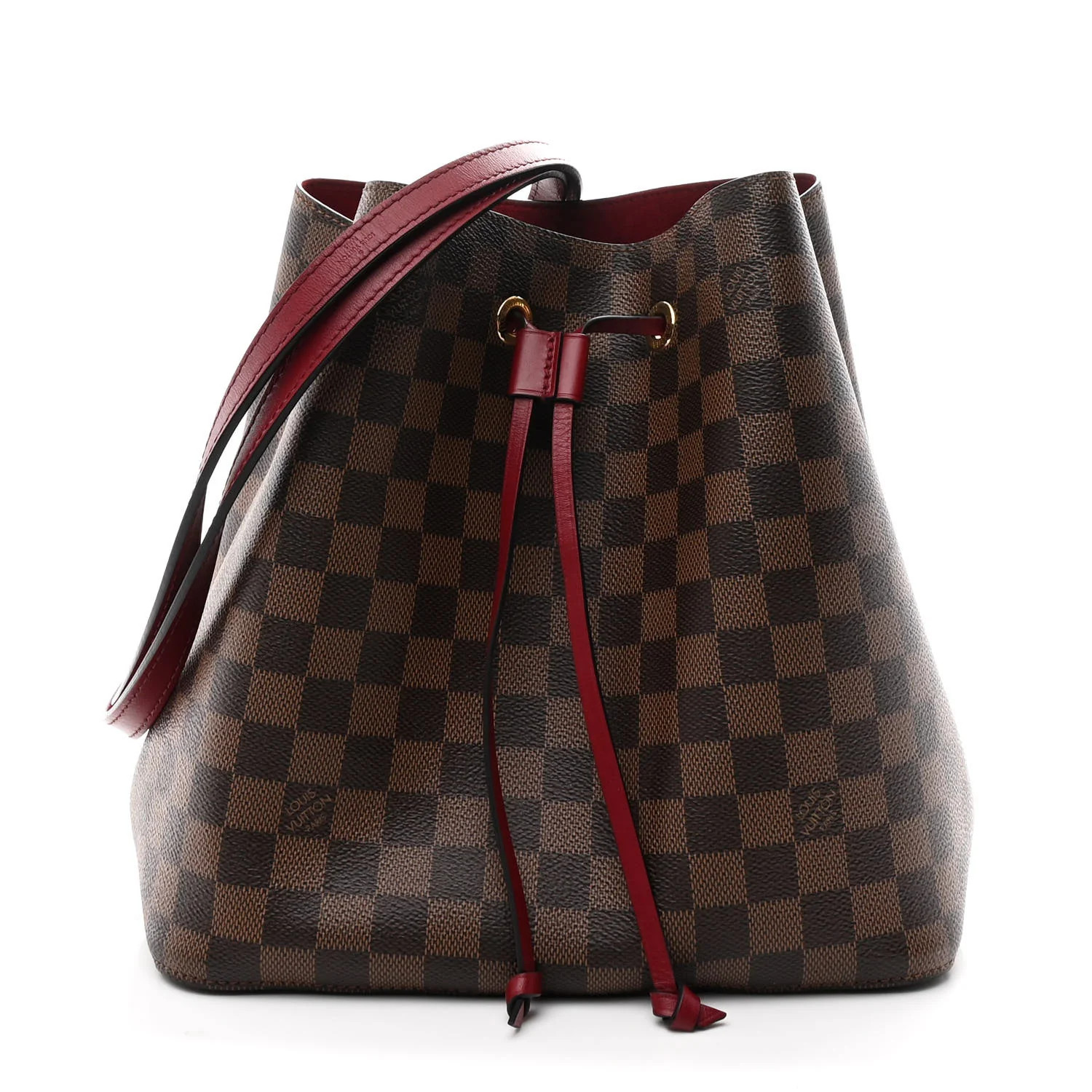 Damier Ebene Neonoe MM Cherry Berry | FASHIONPHILE (US)