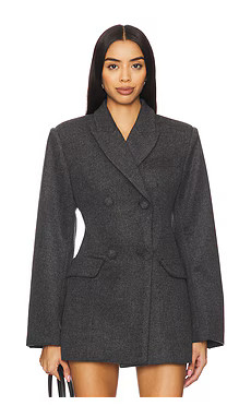 AFRM The Pinched Waist Blazer in Grey Tweed from Revolve.com | Revolve Clothing (Global)