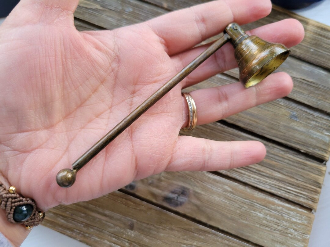 Handmade antique honey gold finish swivel metal candle snuffer 5" | Etsy (US)