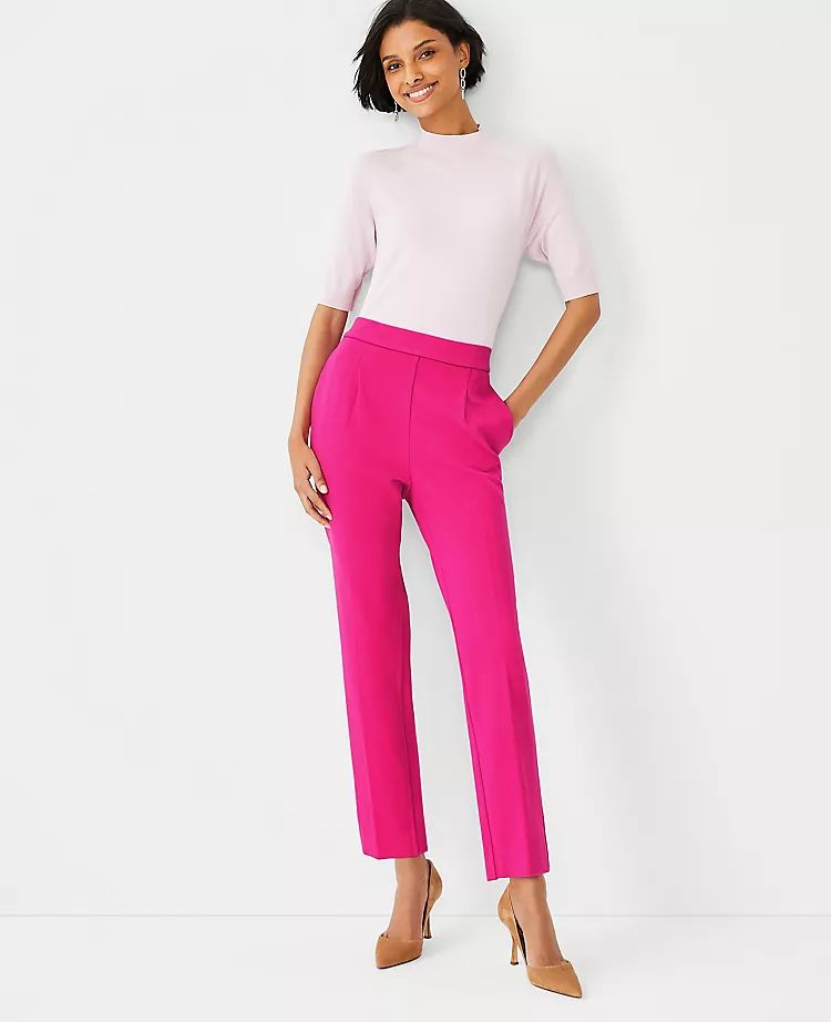 The High Waist Knit Easy Ankle Pant | Ann Taylor (US)