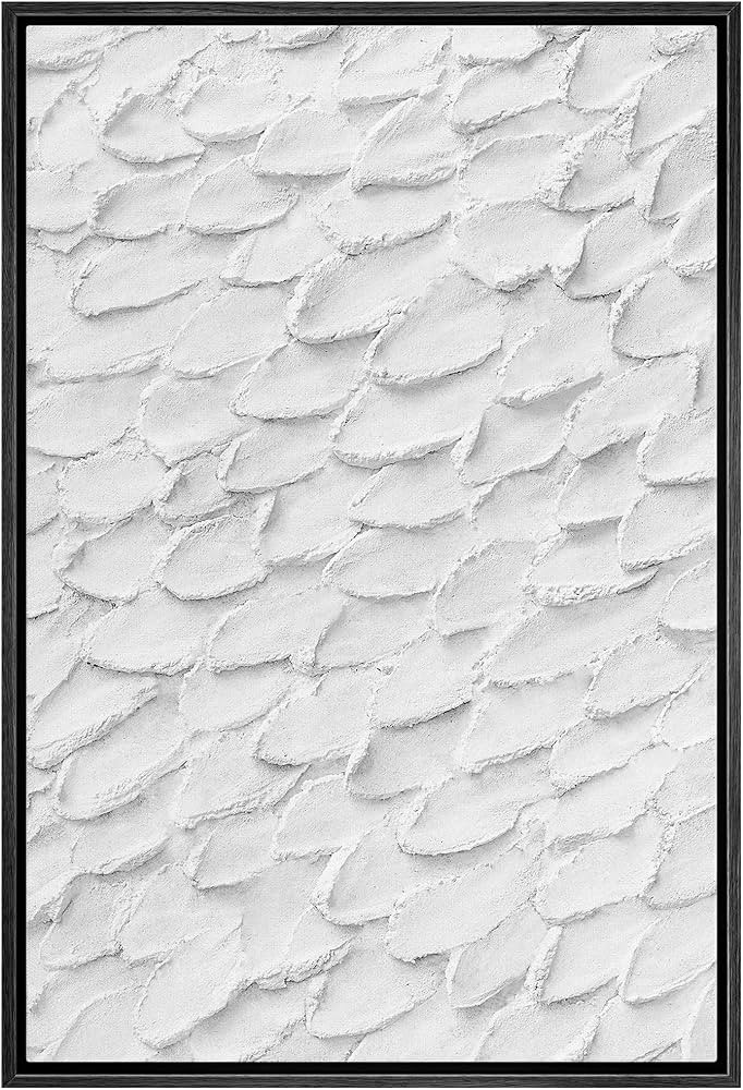 SIGNWIN Framed Canvas Print Wall Art Geometric White Paint Wave Landscape Abstract Shapes Illustrati | Amazon (US)