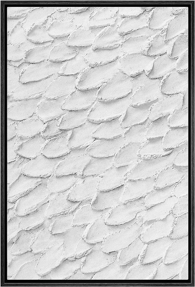 SIGNWIN Framed Canvas Print Wall Art Geometric White Paint Wave Landscape Abstract Shapes Illustrati | Amazon (US)