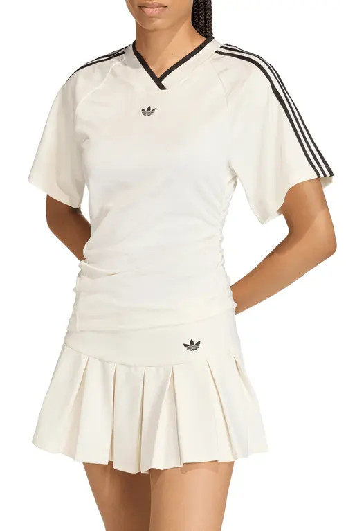 adidas Originals Ruched Soccer Jersey in Off White at Nordstrom, Size Small | Nordstrom