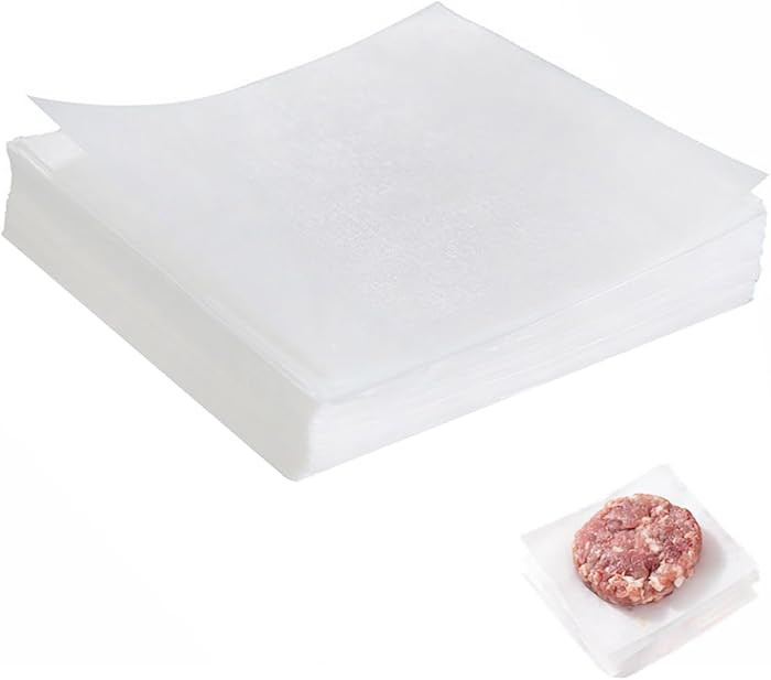 100Pcs 6" x 6" Unbleached Parchment Paper, Burger Patty Paper, Non-Stick Squares Wax Paper Sheets... | Amazon (US)