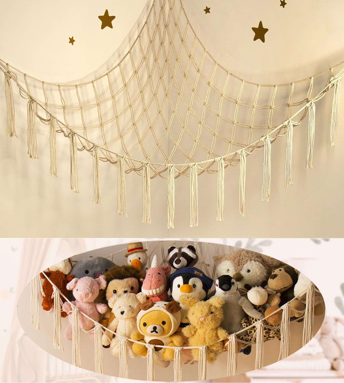 mirolam Stuffed Animal Storage Hammock Net - Toy Hammock Net for Stuffed Animals Corner - Hanging... | Amazon (US)