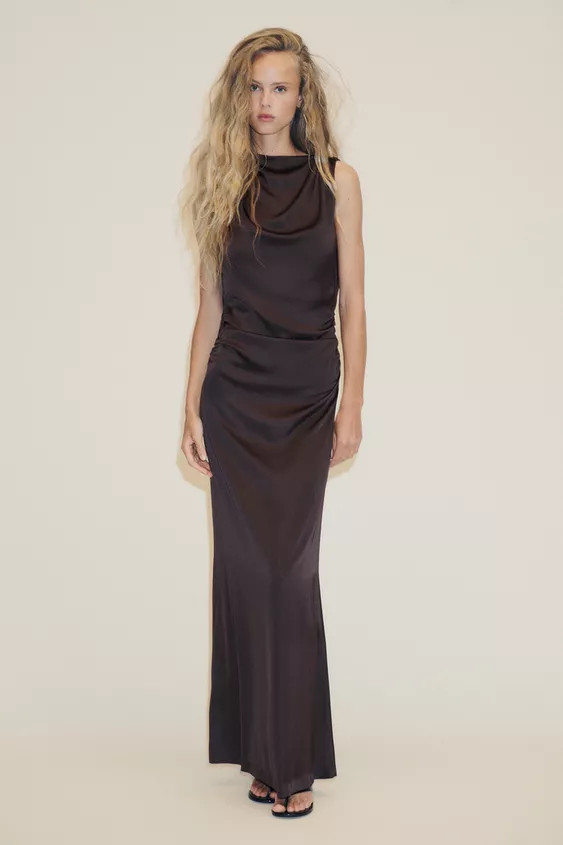OPEN-BACK SATIN LONG DRESS | Zara US