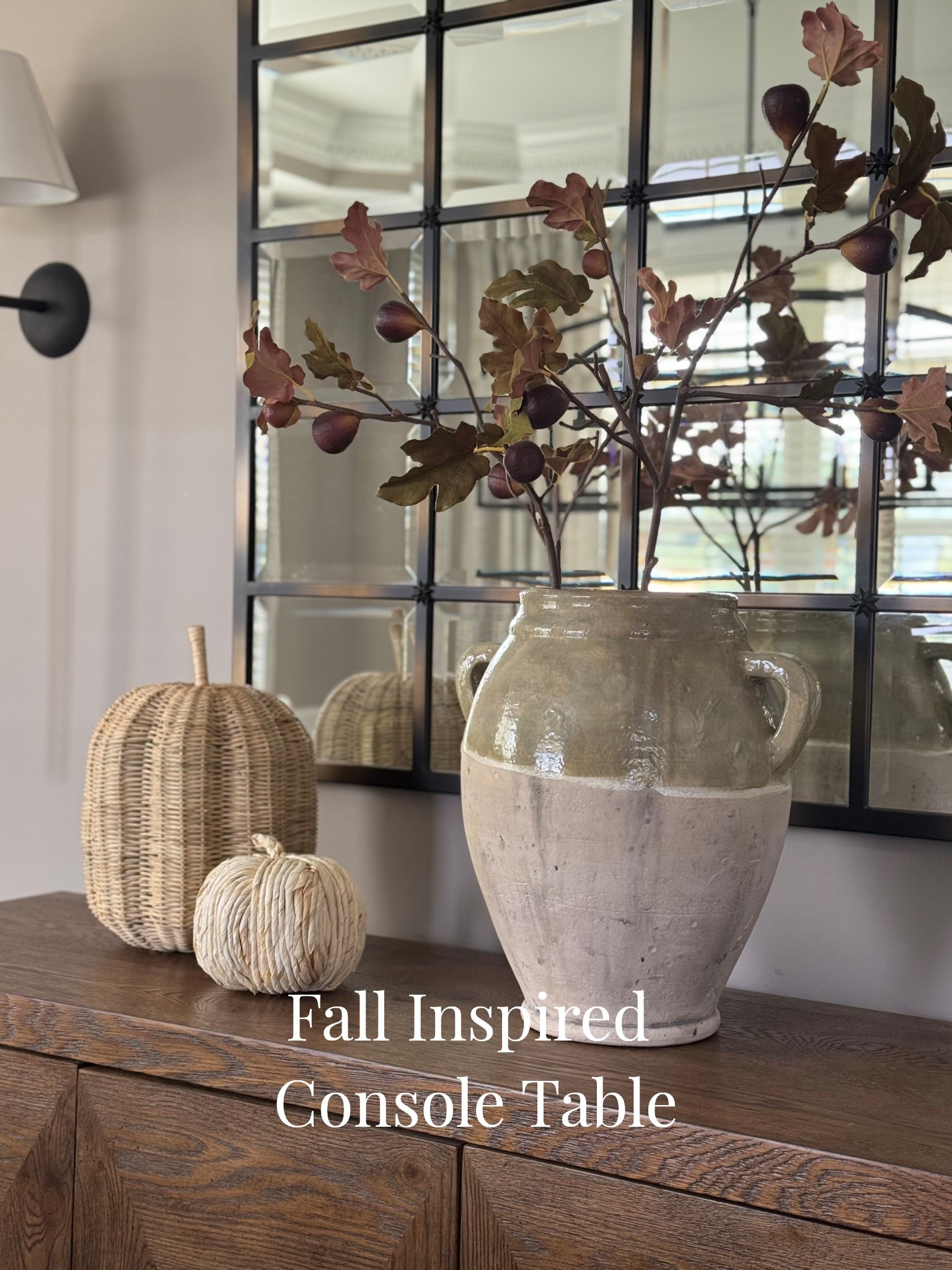 Transitional Modern Console Styling with Fall Accents. 
#consoletabledecor #fallhomedecor #neutralhomedecor #potterydecor #autumnhomestyle #warmneutraldecor #mypotterybarn #potterybarn 
#LTKautumn

#LTKSeasonal #LTKHome