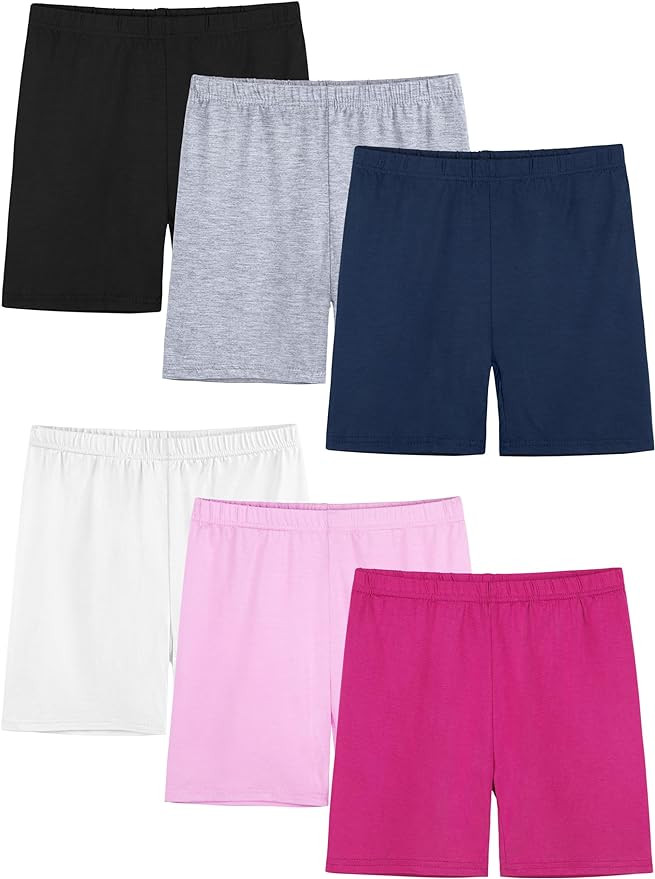 6 Pack Girls Bike Shorts Cartwheel Toddler Biker Under Dress Dance Multi-Color Kids Shorts Girls ... | Amazon (US)