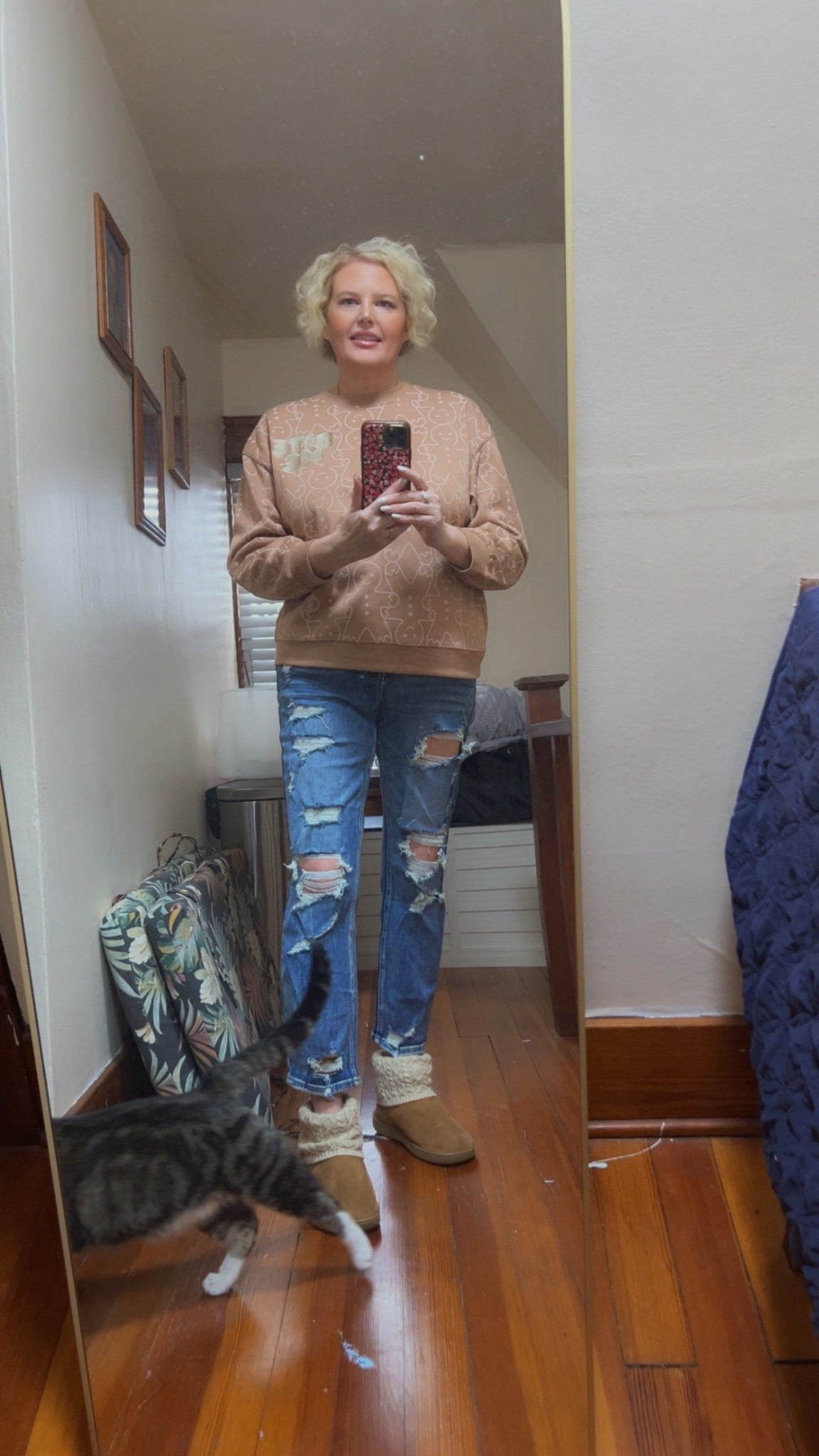 Jeans are from TTB boutique I’m wearing a large in shirt