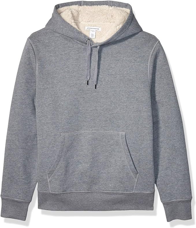 Amazon.com: Amazon Essentials Men's Sherpa-Lined Pullover Hoodie Sweatshirt, Light Grey Heather, ... | Amazon (US)