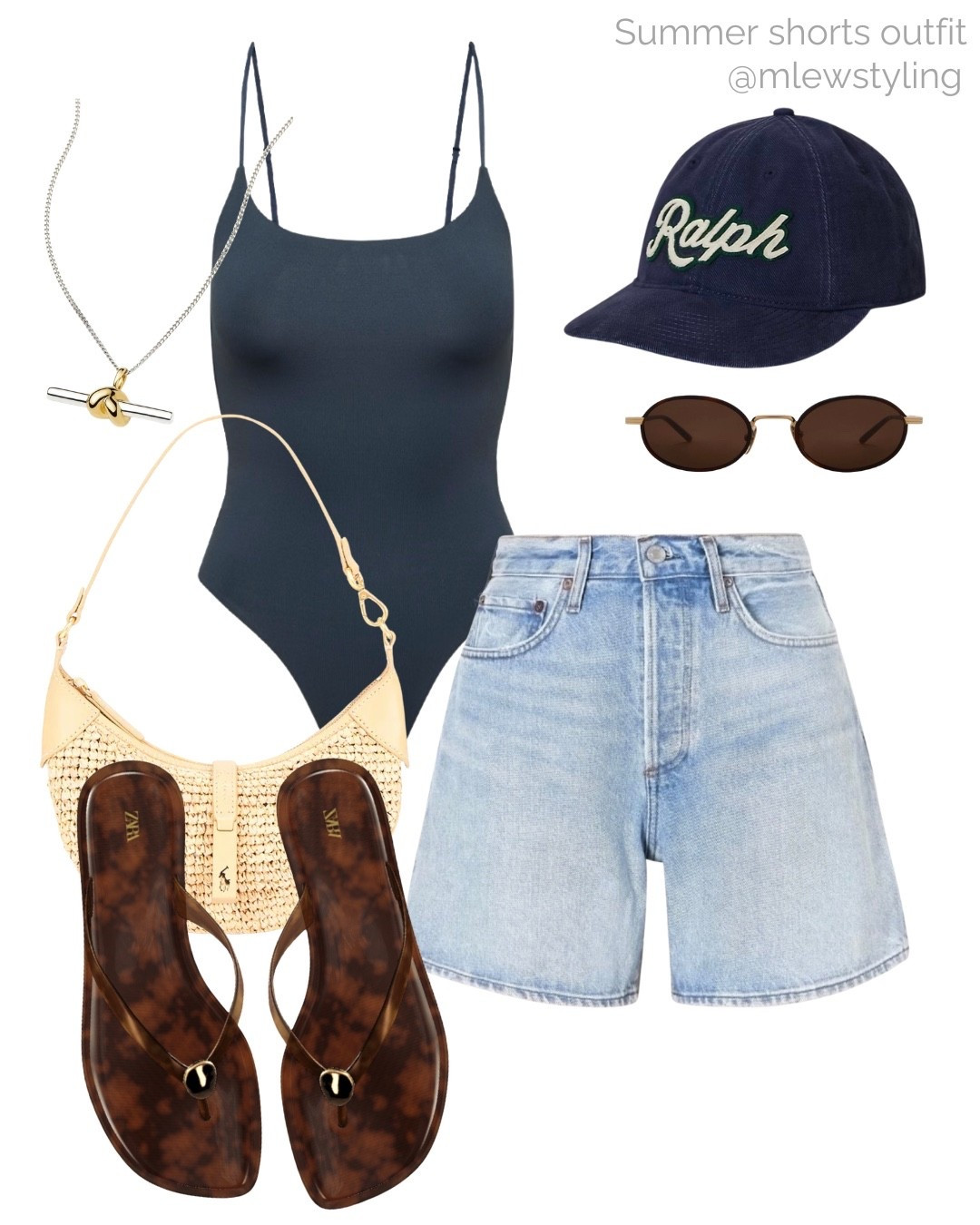 Summer jean shorts styling ✨

Tags: agolde Bermuda shorts, Zara sandals, polo Ralph Lauren raffia bag, navy blue baseball cap, Aritzia bodysuit, t-bar necklace, vacation look, summer outfit

#LTKsummer #LTKstyletip #LTKtravel