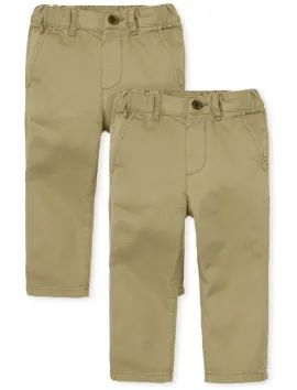 Baby And Toddler Boys Uniform Twill Woven Stretch Skinny Chino Pants 2-Pack | The Children's Plac... | The Children's Place