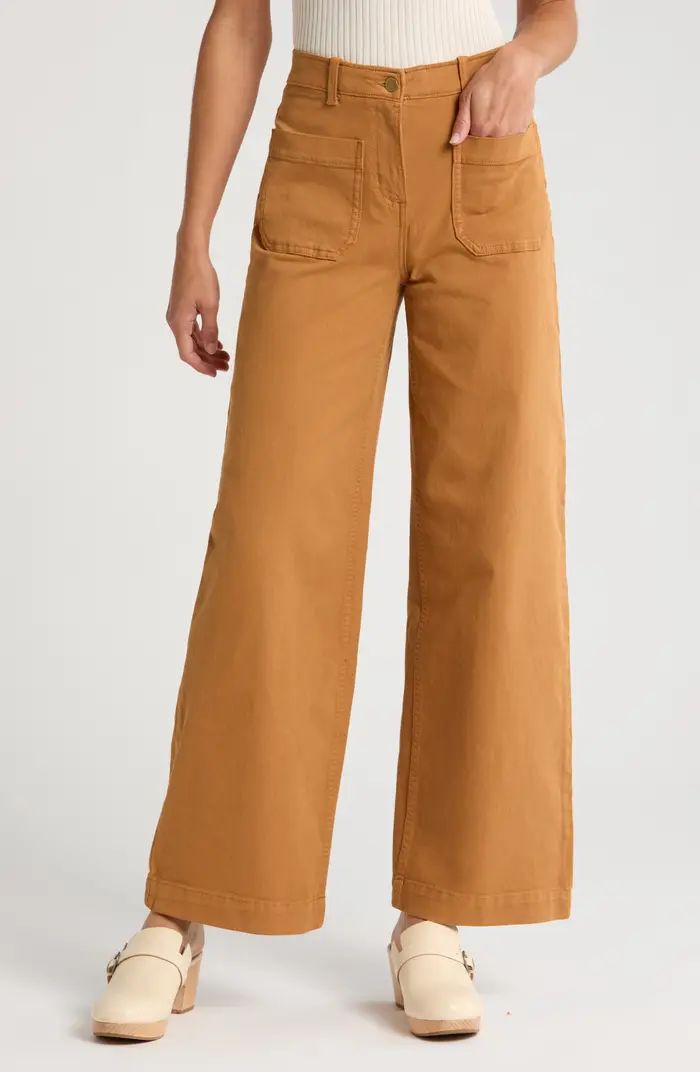 Caslon® Ultra High Waist Patch Pocket Wide Leg Pants | Nordstrom | Nordstrom