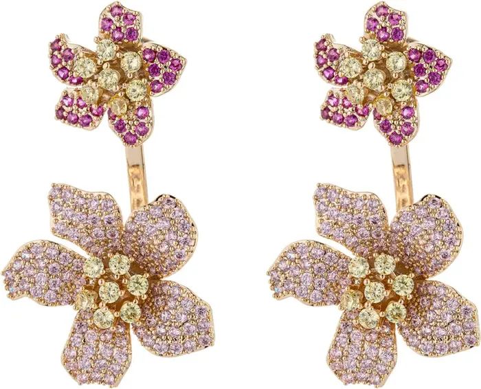 18K Gold Plated Pink Rose CZ Crystal Earrings | Nordstrom Rack