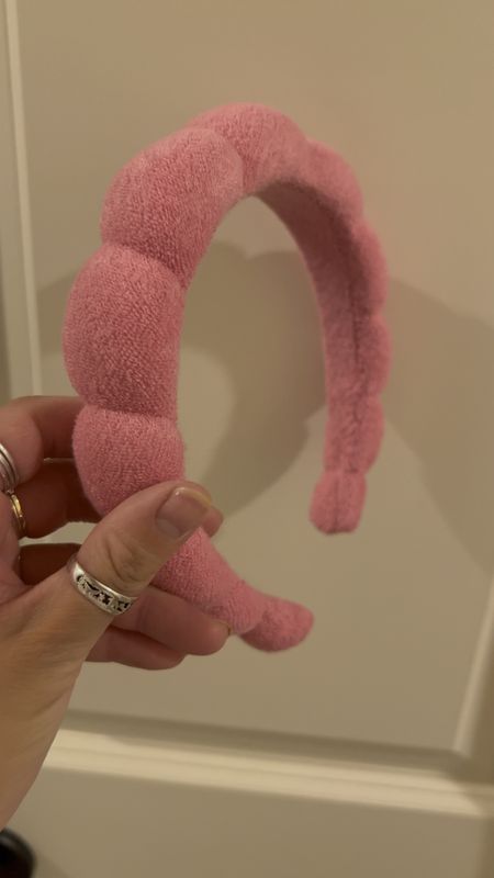 Cute pink terry cloth headband. Versed spa headband dupe
