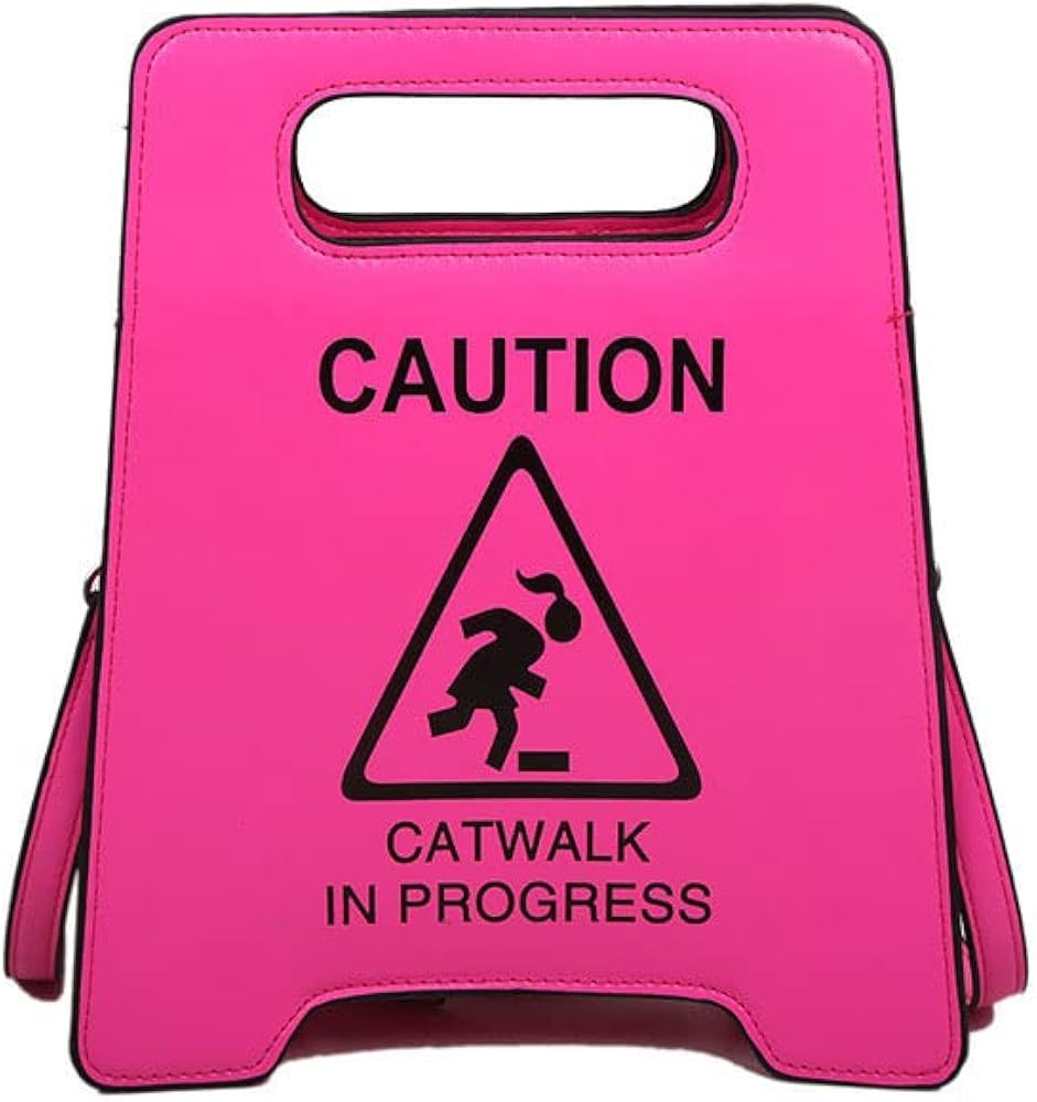 Novelty Shoulder Bag,Fashion Caution Tote Handbags Novelty Stop Sign Purse,Caution Shoulder Bag f... | Amazon (US)
