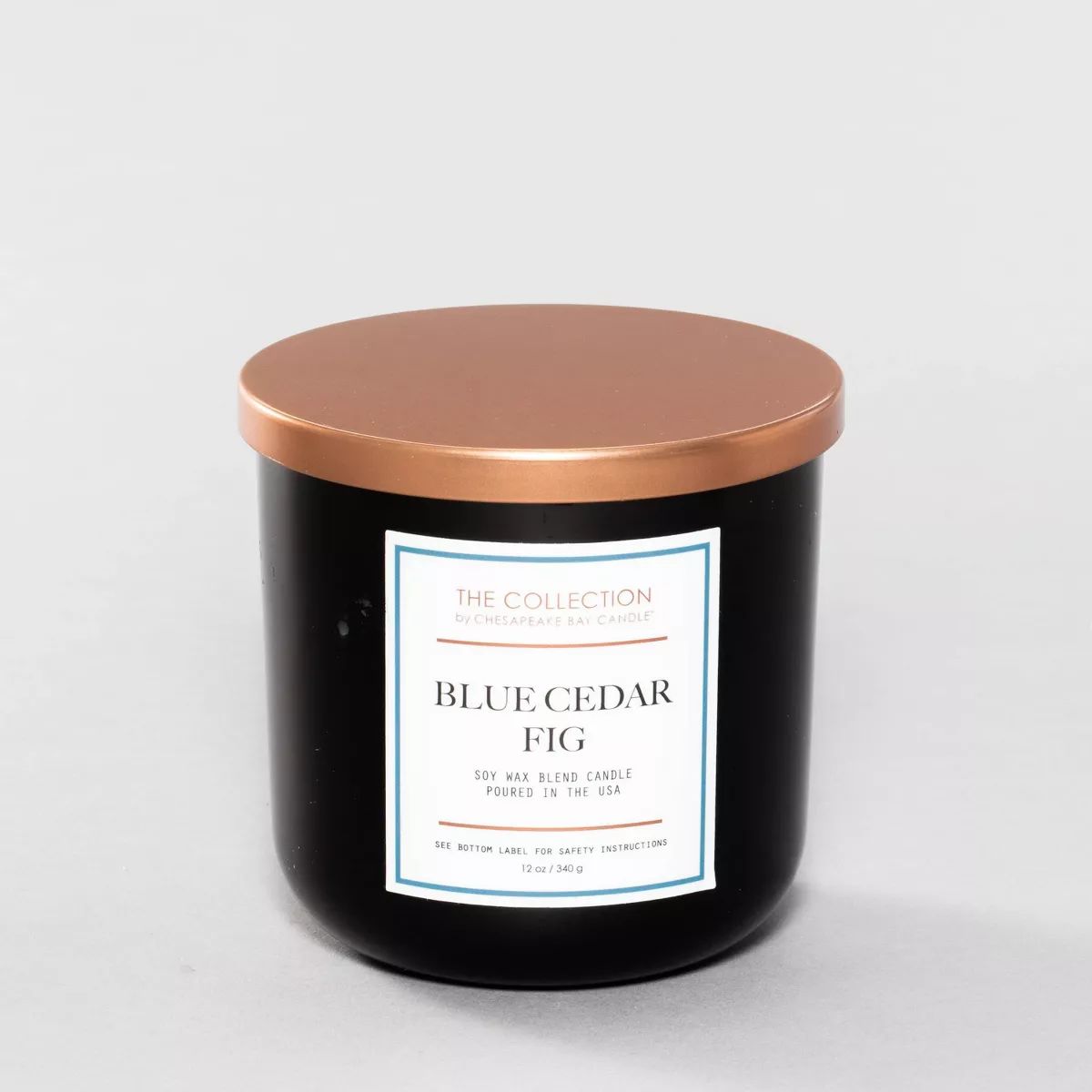 12oz Lidded Glass Jar 2-Wick Candle Blue Cedar Fig - The Collection By Chesapeake Bay Candle | Target