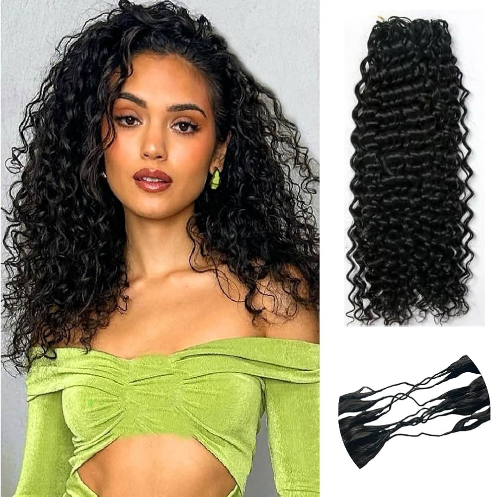 Knotless Pre-Separated Water Wave Human Hair Feather Crochet Hair Extensions Lightweight Reusable... | Amazon (US)