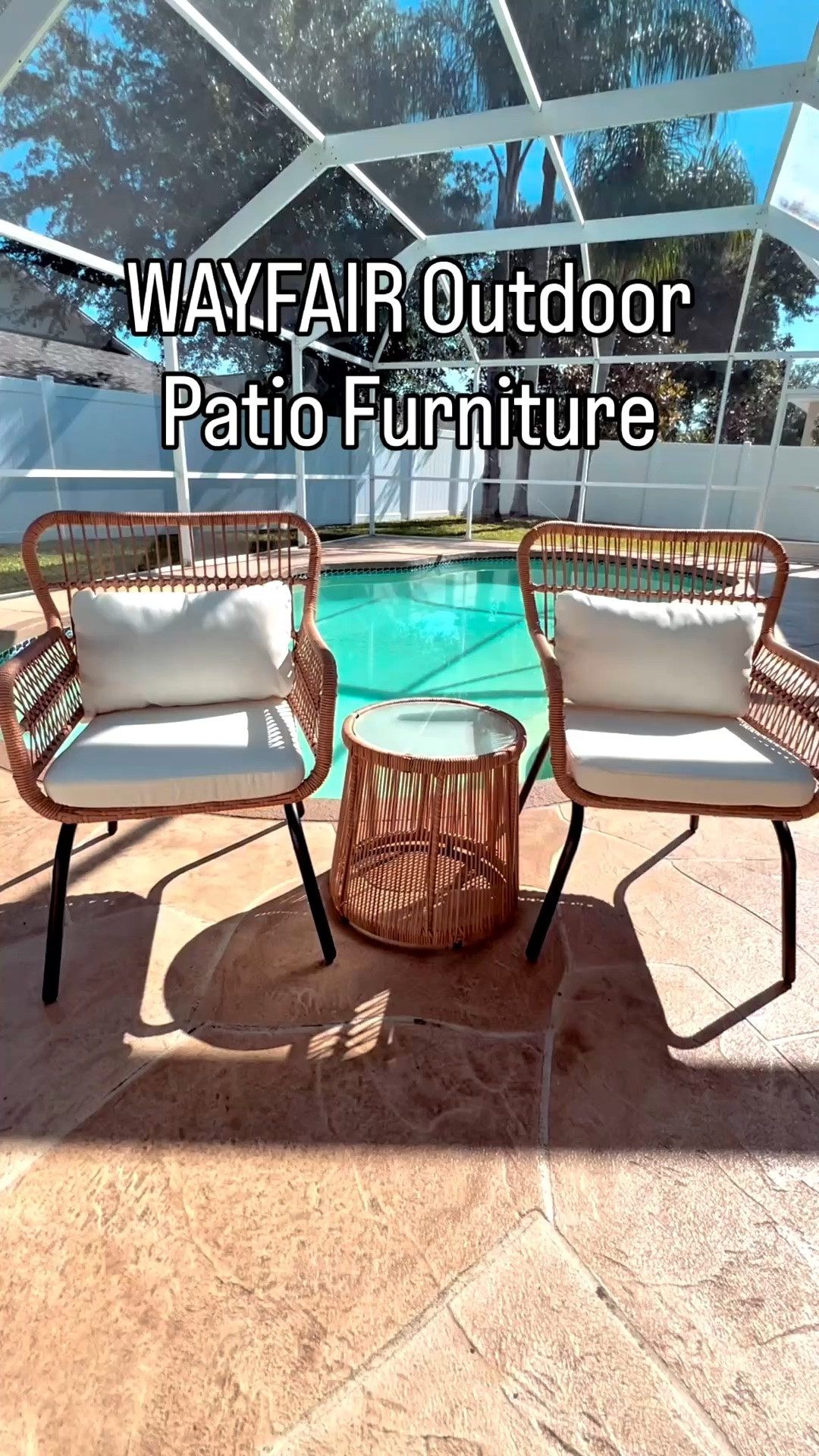 🙌🏼WAYFAIR OUTDOOR PATIO FURNITURE: #ad Looking to refresh your space or add extra seating options to your patio this spring and summer? #wayfair #wayfairfurniture @Wayfair 

🙌🏼This outdoor wicker 3-piece bistro set includes 2 patio chairs and a matching table with a tempered glass top. All-weather patio conversation set made from rust and water-resistant pe rattan and powder-coated steel. Outdoor wicker patio furniture set with table & cushions offers you a quiet, cozy space outdoors. Outdoor rattan patio sectional furniture set for any garden, patio, front porch, backyard, pool, or deck. Color: Beige/Yellow

Features:
👉🏼Powder-coated steel frames and PE wicker are rustproof and weather-resistant for long-term use
👉🏼Each seat holds up to 330 lbs; table supports up to 90 lbs
👉🏼Anti-slip foot pads protect floors and add stability
👉🏼Thick sponge cushions offer comfort and support
👉🏼Zippered covers are easy to remove and clean
👉🏼Extended backrest provides full back support
👉🏼Round tempered glass table resists spills and is easy to clean

#wayfairhome #wayfairfinds #pooldeck #patio #patiofurniture

#LTKSeasonal #LTKOver40 #LTKSaleAlert #LTKTravel #LTKgrwm #LTKootd #LTKHome #LTKSwim #LTKvlog