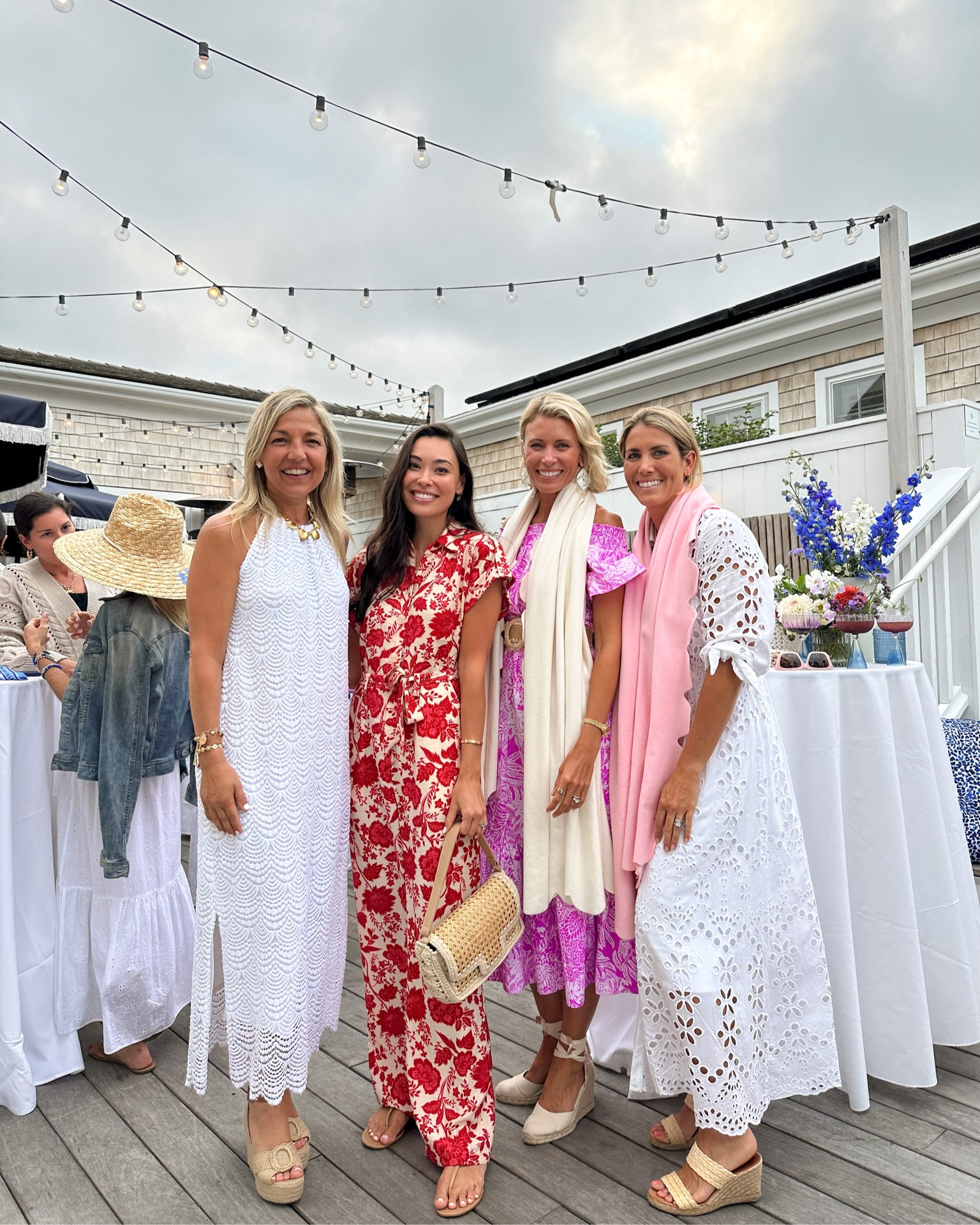 Kat Jamieson wears a red floral jumpsuit in Nantucket. On sale for $40! Looser fit so you could size down. 

#LTKsalealert #LTKunder50 #LTKSeasonal